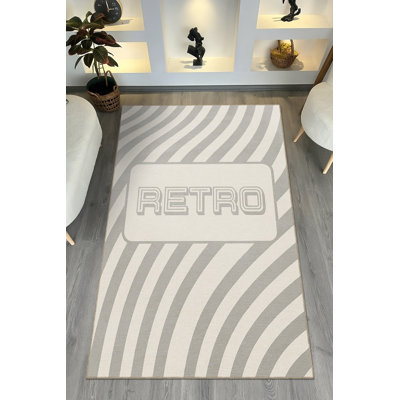 Tapis décoratif tissé beige Mosso