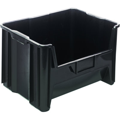 Contenant empilable en polypropylène injecté de 15 1/4 po x 19 7/8 po x 12 7/16 po, six trous de 1/4 de pouce sur le fond permettent d'insérer facilement des trous pour le drainage et la circulation de l'air. de 3