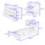 Ensemble de chambre à coucher, lit plateforme, table de chevet et commode avec tiroirs 3 pièces Halldin-342232393-342232392