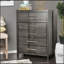 Commode de style transitionnel 1 pièce à queue d'aronde anglaise à 5 tiroirs avec roulement à billes et tiroir gris