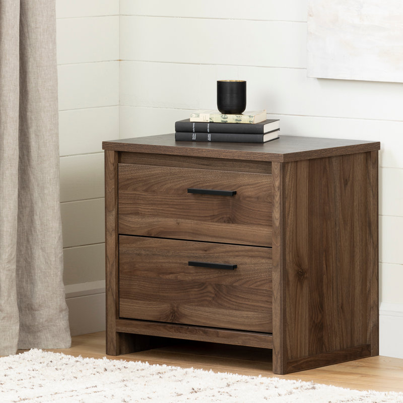 Tao 2 - Drawer Nightstand, Natural Walnut