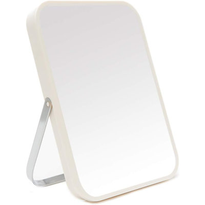 Miroir de maquillage de table, miroir de maquillage pliant portatif de 8 pouces avec support en métal et miroir de maquillage réglable à 90 ° Tavel