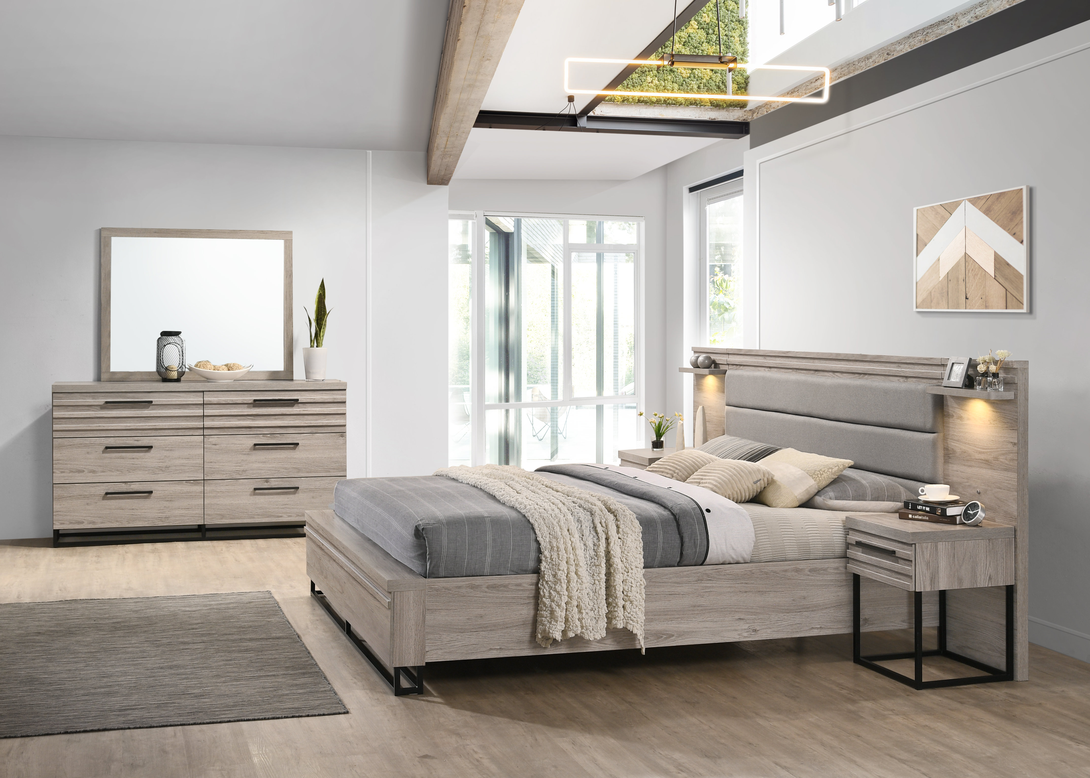 Alvear Upholstered Standard 5 Piece Bedroom Set