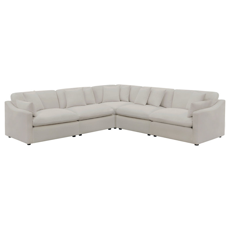 Canapé modulaire rembourré 5 pièces Greeley Ivory
