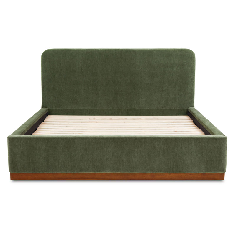 Mantua Velvet Bed With Wood Base, King