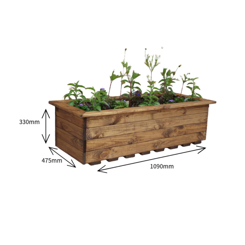 Sotion Handmade Wood Planter Box, 33cm H x 109cm W x 109cm