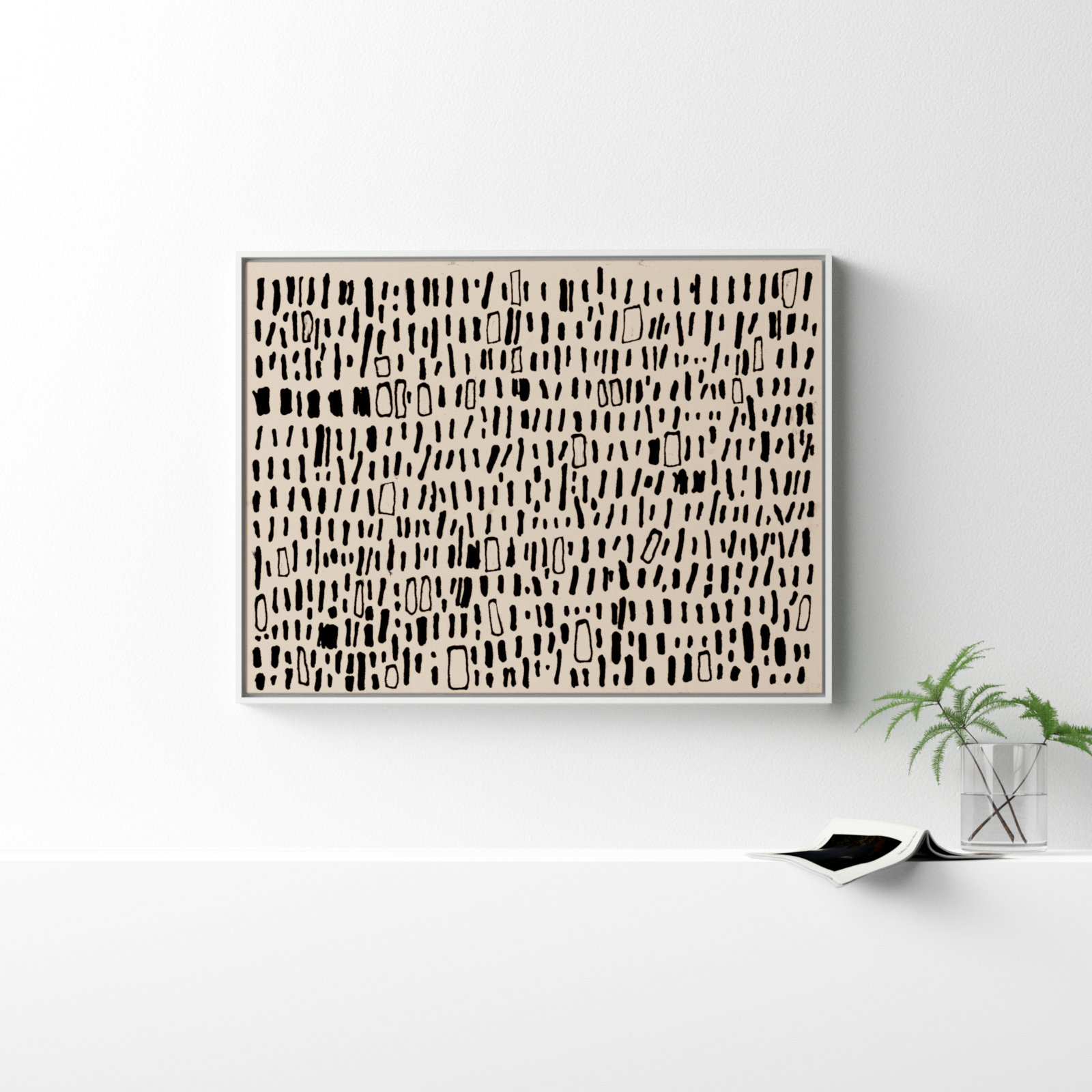 Timber "Tribal Code" Print by Filippo Ioco, 31.5" H x 41.5" W, White