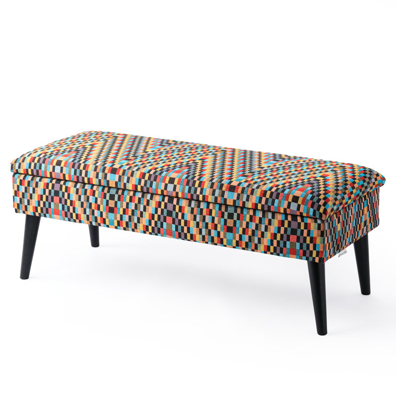 Polyester Upholstered Storage Bench, 44cm H x 70cm W x 40cm D