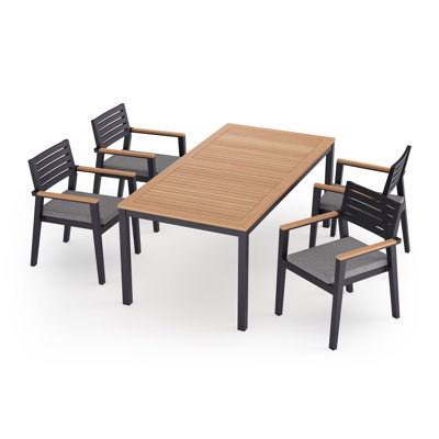 Outdoor Furniture Rhodes 5 Piece Dining Set with 72 in. Table -  NewAge Products, 91429