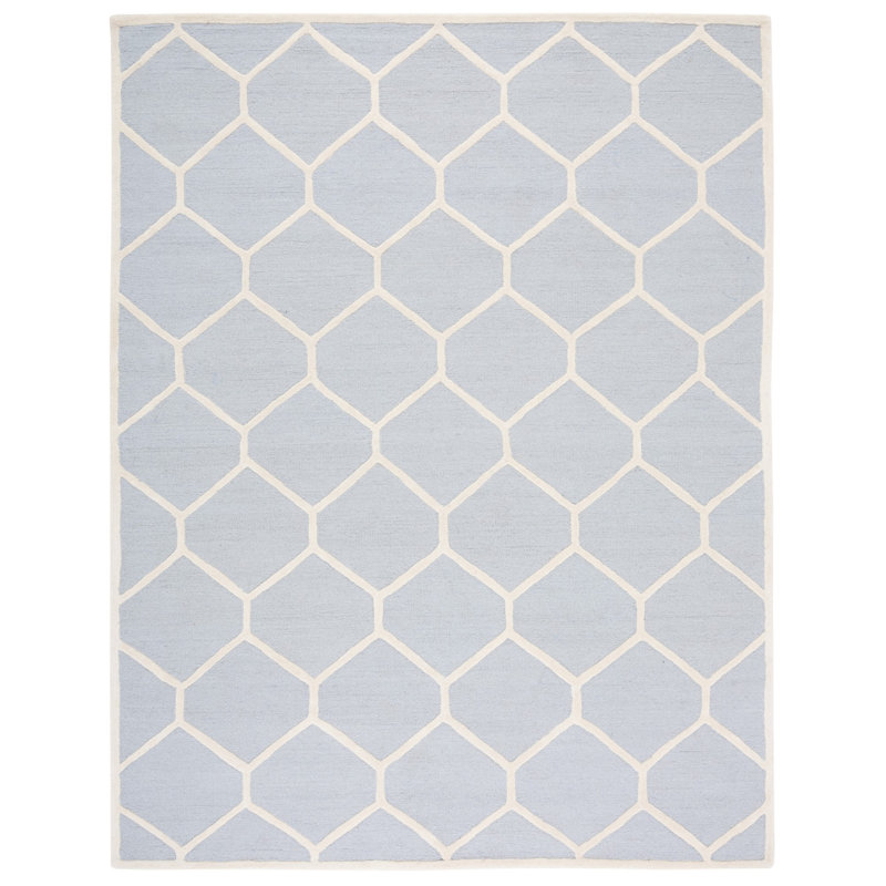 Deedgra Hand Tufted Wool Geometric Rug, Rectangle 8' x 10'