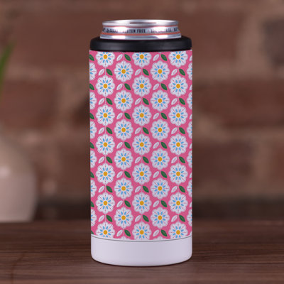 Pink Mod Flower Pattern 12 oz. Beverage Sleeve