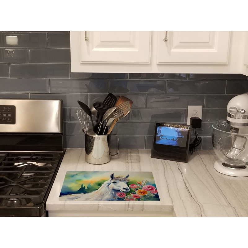 Llama Glass Cutting Board Large
