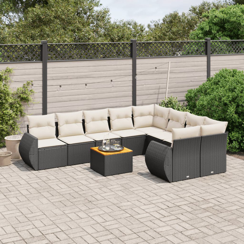 Vidaxl Garden Sofa Set Black