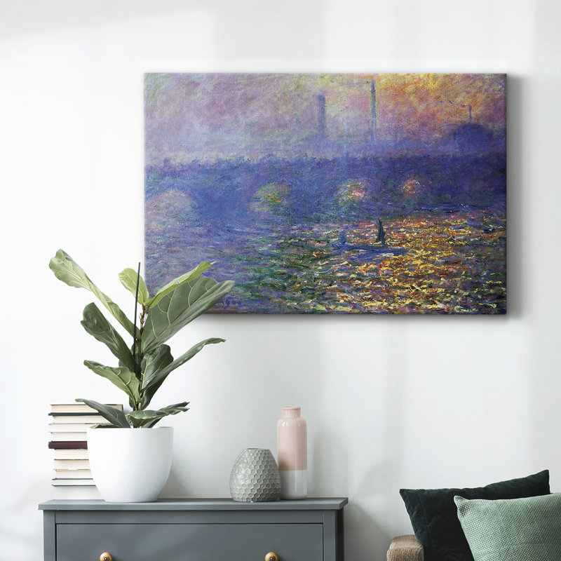 Waterloo Bridge by Monet-Gallery Wrapped Canvas, 40" H x 60" W