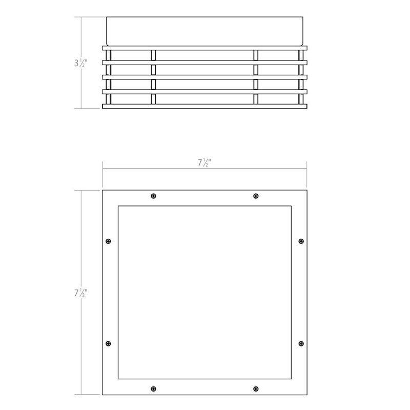 Bronze Square LED Flush Mount with Glass Diffuser