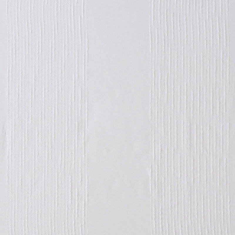 Ivory Sheer Striped Fabric Shower Curtain with Liner