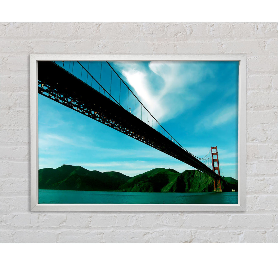 San Francisco Golden Gate Bridge Blue View - Einzelner Bilderrahmen Kunstdrucke auf Leinwand