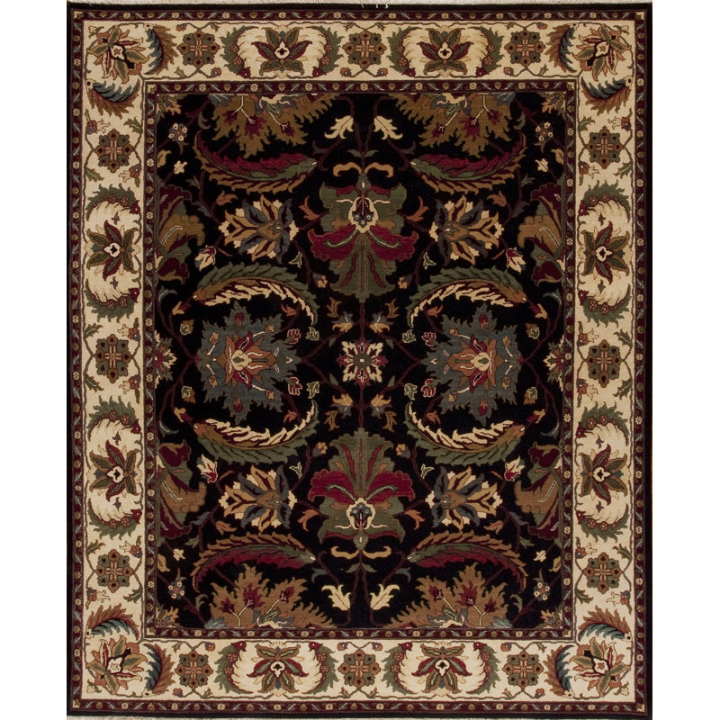 Mahal Hand Knotted Wool Area Rug, Rectangle 6' x 9'