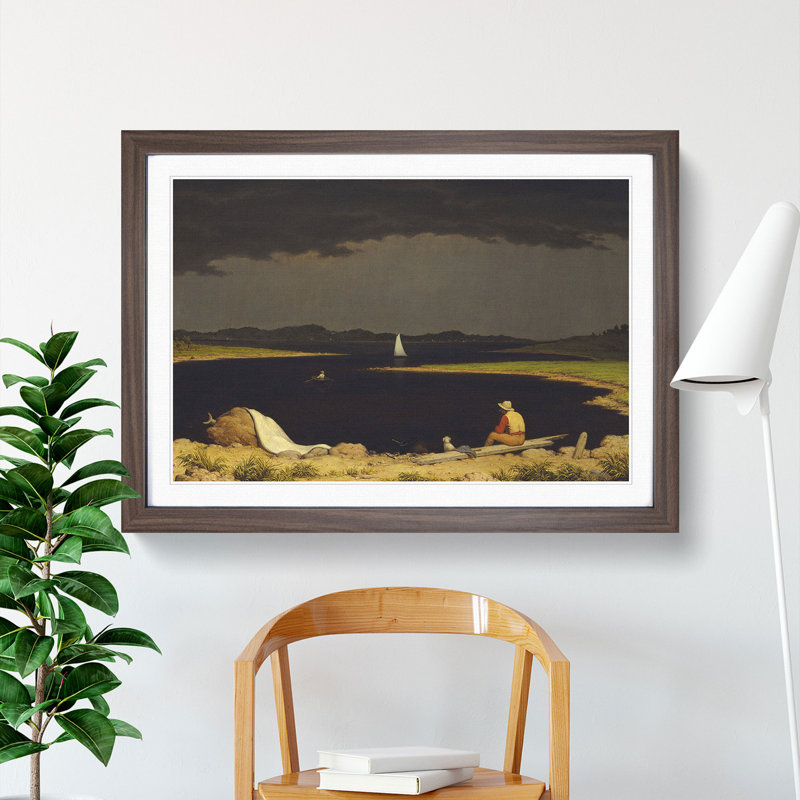 Approaching Thunder Storm by Martin Johnson Heade - Picture Frame Painting, 27cm H x 36cm W x 2cm D, Walnut Framed