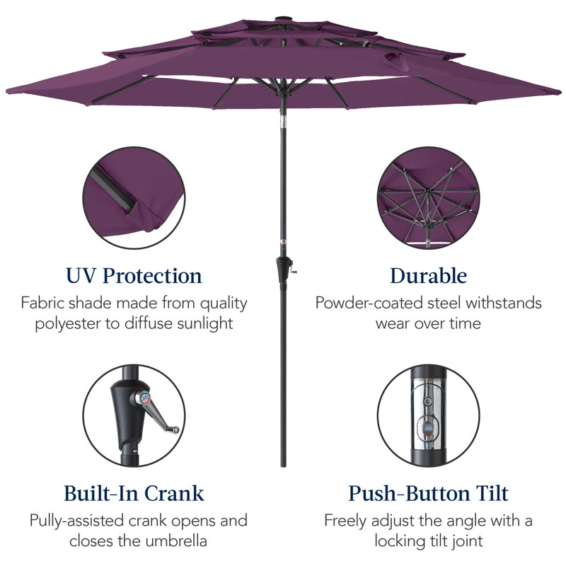 3-Tier Patio Umbrella, Amethyst Purple