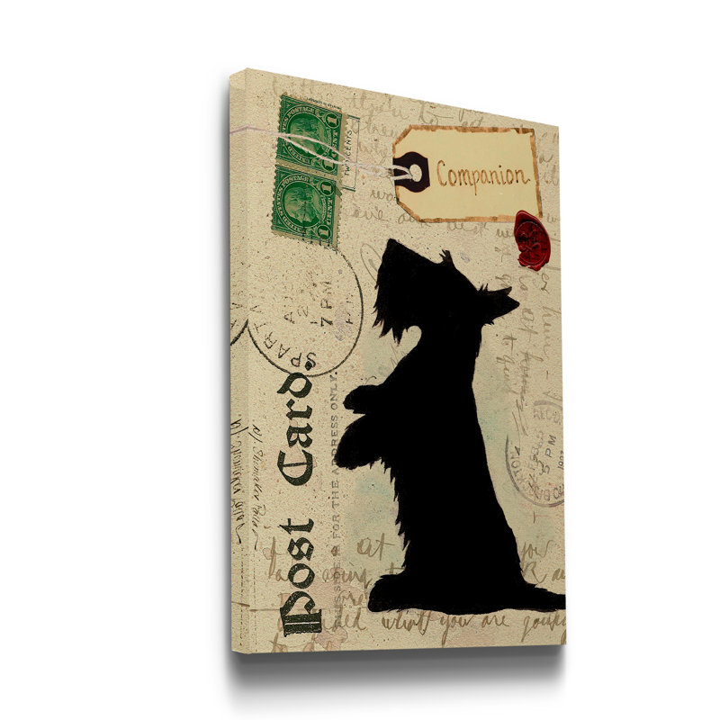 « Scottie silhouette »-impression sur toile, H 27 po x l 18 po x P 1 po