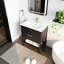 Meuble-lavabo 30 po avec lavabo et 2 tiroirs à fermeture douce, poignée dorée, meuble-lavabo