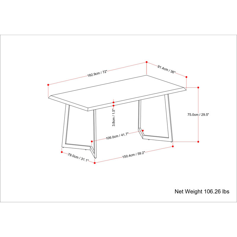 Watkins Dining Table in Light Brown