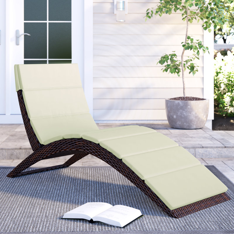 Semple Single Chaise with Cushions, Brown