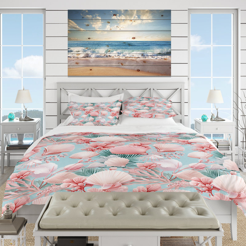 Literie Seashell Serenity Ii, Housse de couette pour très grand lit et 2 très