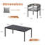 Ensemble de salle à manger 7 pièces pour l'extérieur avec table de salle à manger rectangulaire en faux bois 63 po et 6 chaises en rotin PE-576630969