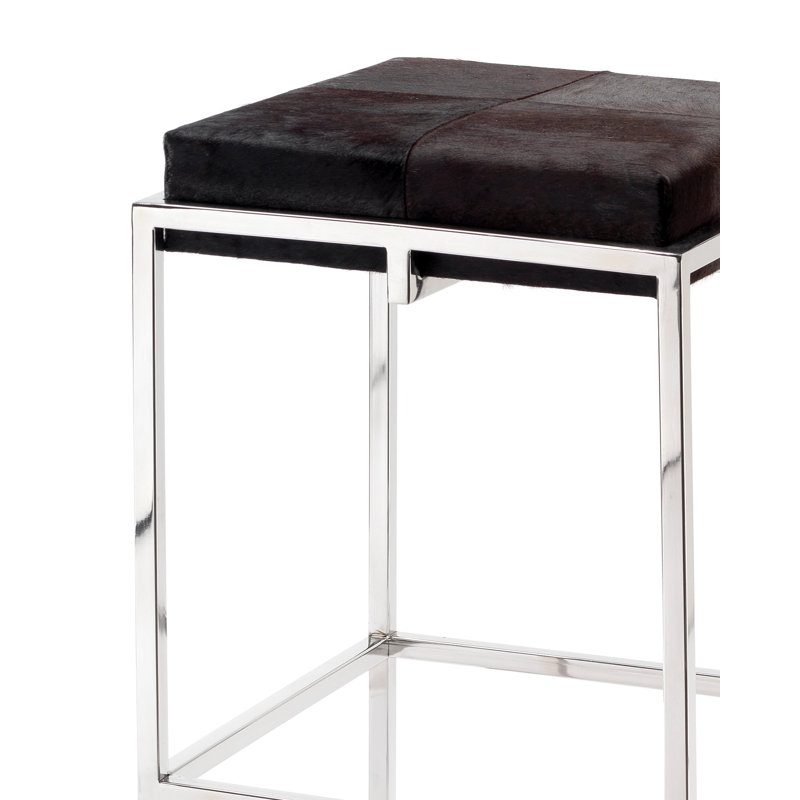 Shelby Stool, Espresso/Silver, Bar Stool (33" Seat Height)