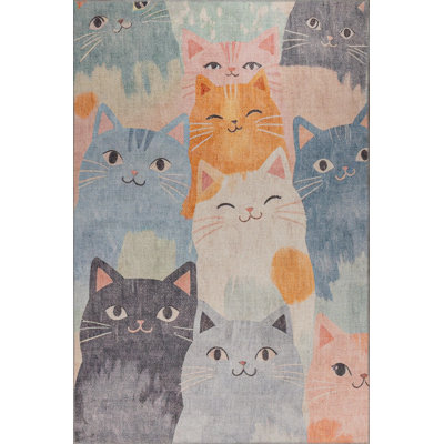 Tapis vert tissé à motif animal vert