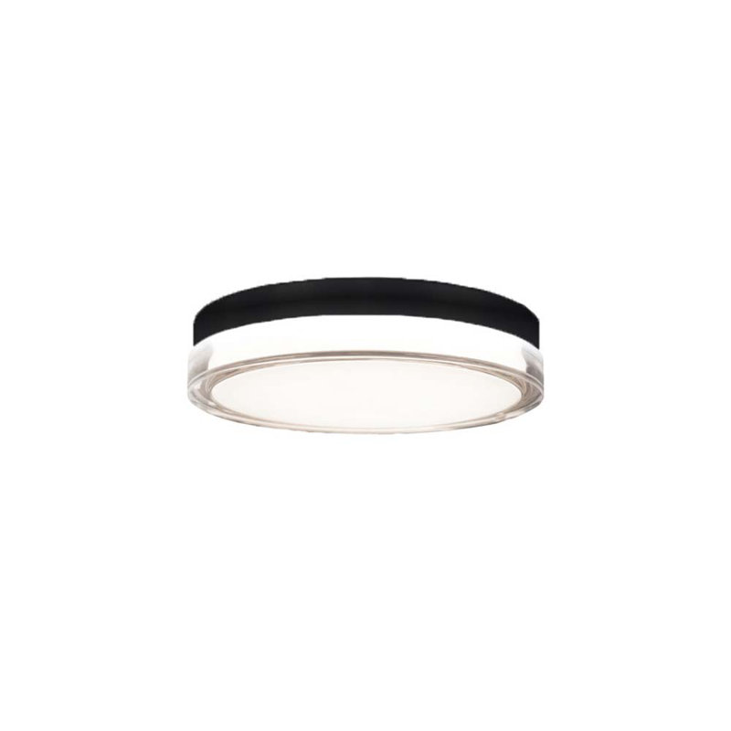 Pi Modern Black Aluminum LED Outdoor Flush Mount, 6.25"x2.5"