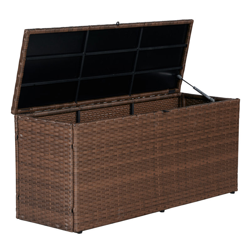 Happimess Nino Water Resistant Deck Box, Brown, 20.47" H x 47.24" W x 15.35" D
