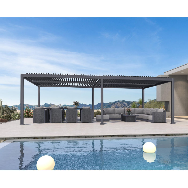 24.8 Ft. W X 13 Ft. D Aluminum Louvered Pergola