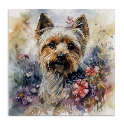 Art floral sur toile Yorkie par Ryley Gray