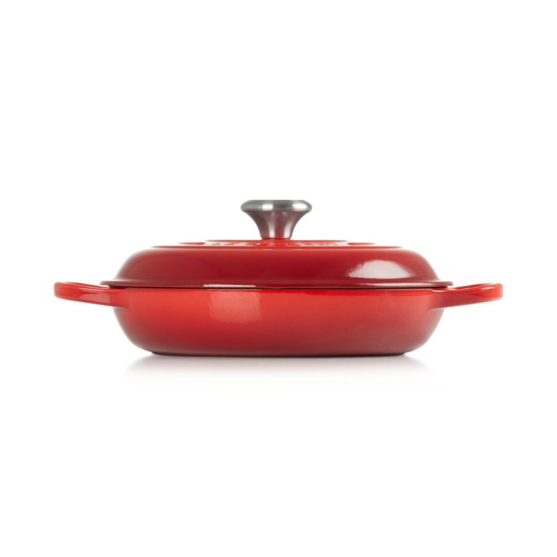 Le Creuset Cast Iron Shallow Casserole, 26cm / 2.2L, Cerise