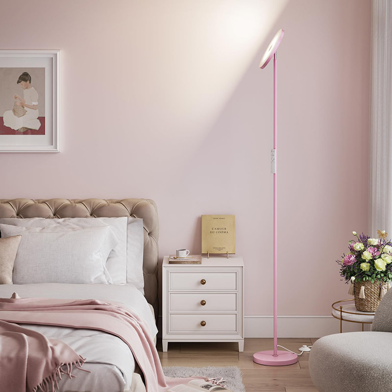 Lampe sur pied à DEL super brillante avec télécommande, Rose
