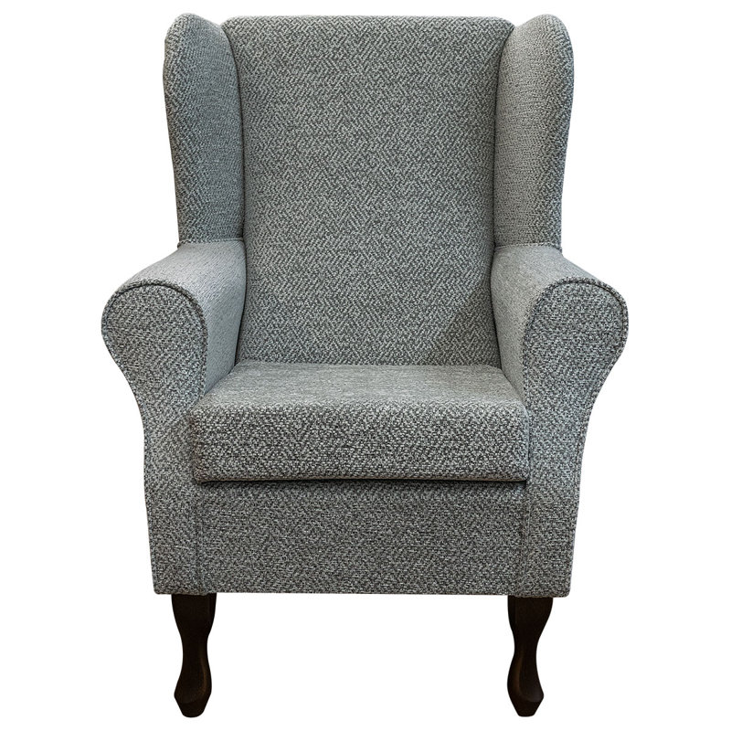 74cm Wide Tufted Wingback Chair, Light Grey