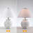 21'' Hand-Finished Ceramic Table Lamp, Distressed Gray Base, White Empire Shade, Soft Ambient Lighting for Bedroom Living Room Nightstand Kitchen Counter
