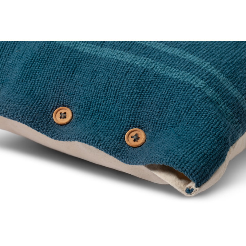 Borset Decorative Rectangular Cotton Pillow Cover, Blue