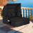 Patio Rattan Daybed Lounge Retractable Top Canopy Side Tables Cushions Black