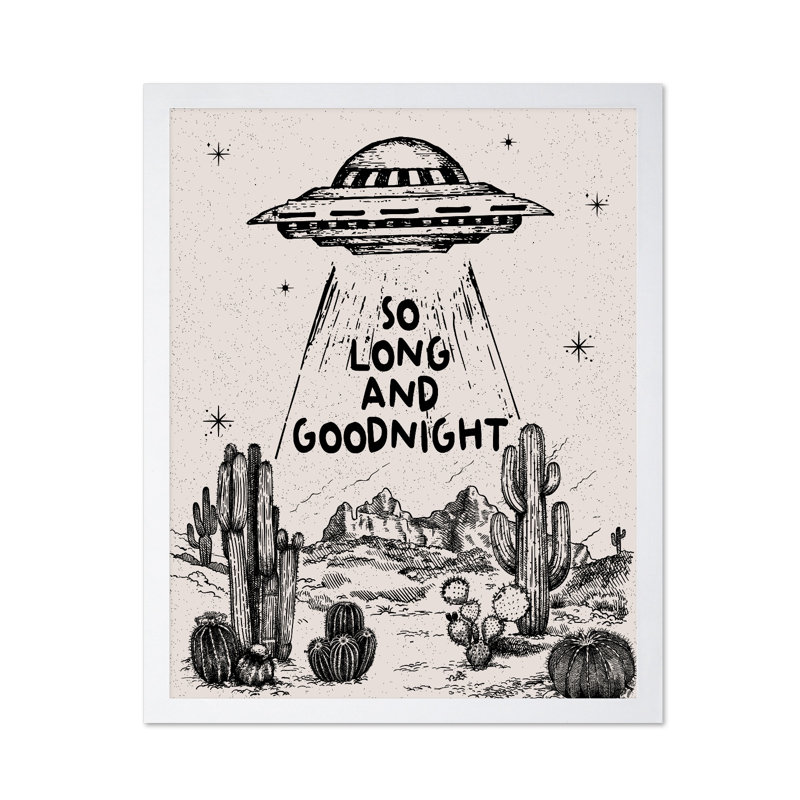 Beige So Long And Goodnight, Poster, White Framed, 08"H x 10"W