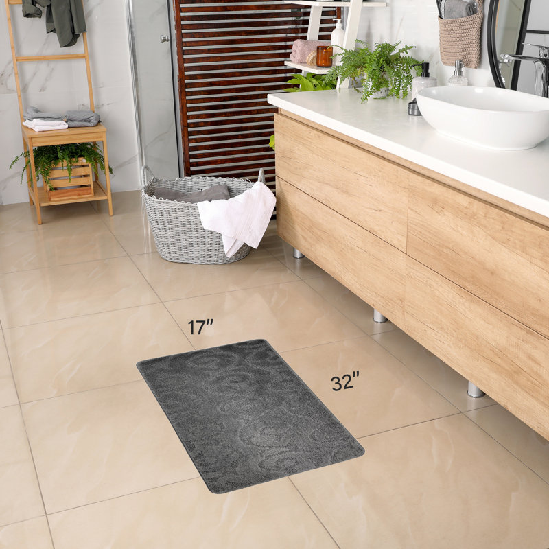 Tapis de cuisine Design, Rectangle 1 pi 5 po x 2 pi 8 po, Gris foncé