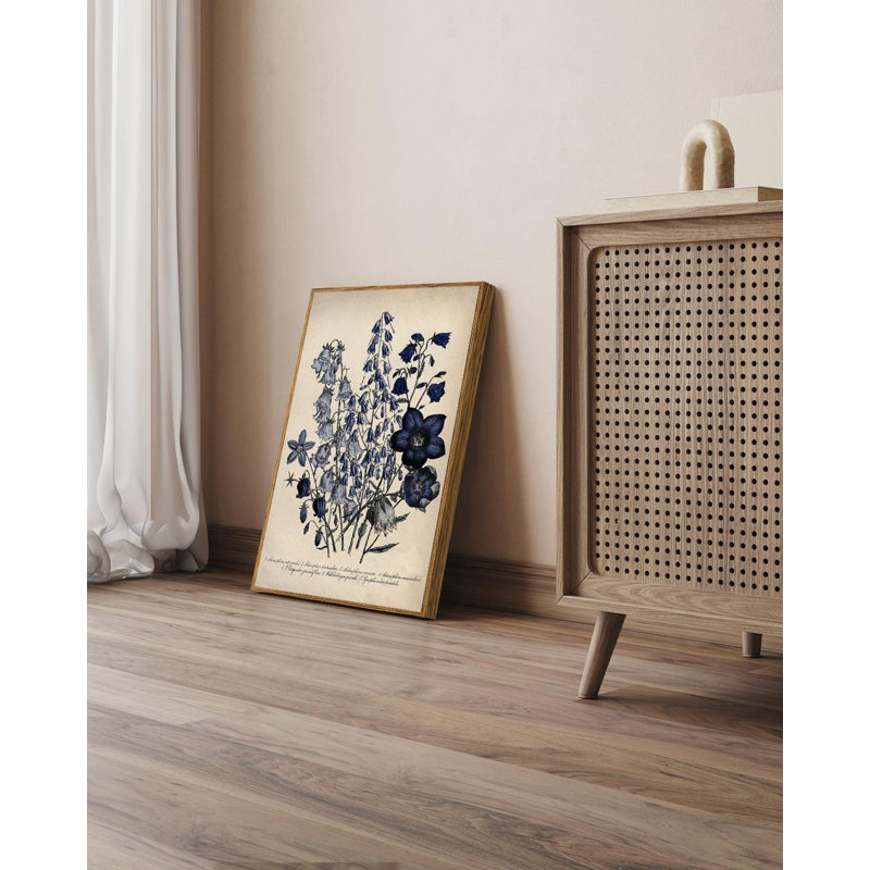 Blue Campanula Botanical Framed Wall Art