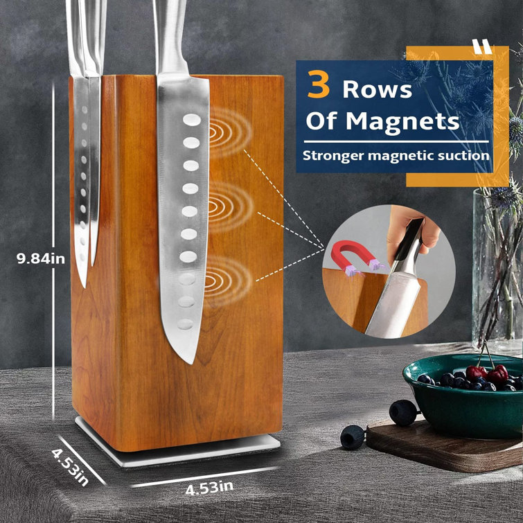 URKNO Acacia Magnetic Knife Block