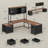 Farmhouse L Shaped Office Desk With 6 Drawer, Reversible Computer Corner Desk-1806513405