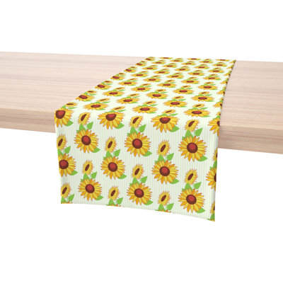 Rectangular Floral Cotton Twill Table Runner