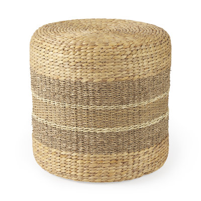 Pouf rond à rayures 17,71 po Penthia