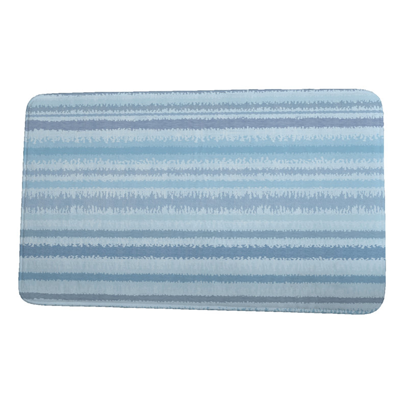 Tapis pour salle de bain Doherty, Bleu, l 24 po x L 36 po